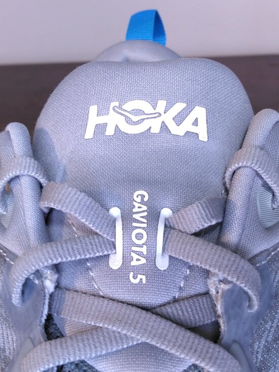 HOKA Gaviota 5 Shoes Mens SIZE 15 BLUE Gray COOL GREY White 1127929 LDVB RUNNING main image 6